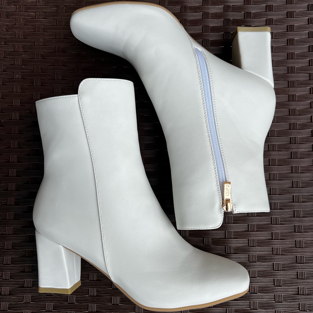 Ankle Boots, Square Toe, Low Block Heel